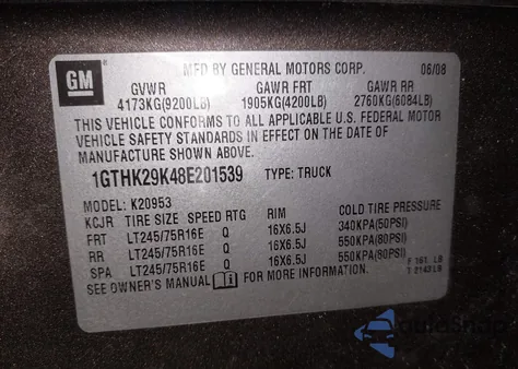 2008 GMC Sierra 2500Hd Sle1 z USA, uszkodzony, nr VIN 1GTHK29K48E201539